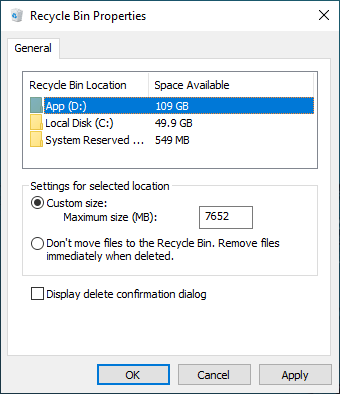 Reset Recycle Bin